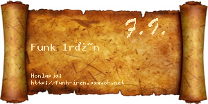 Funk Irén névjegykártya